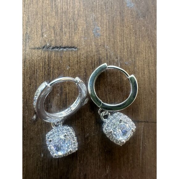 925 Jewelry - 925 Sterling Silver Moissanite Dainty Dangle Earrings